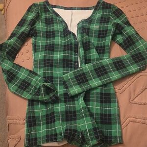 Green & Black Plaid Onsie SALTY HONEY